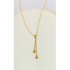 Κολιέ Σε Κίτρινο Χρυσό 9Κ - Ζιργκόν και 2 δάκρυα ζιργκόν (N259)